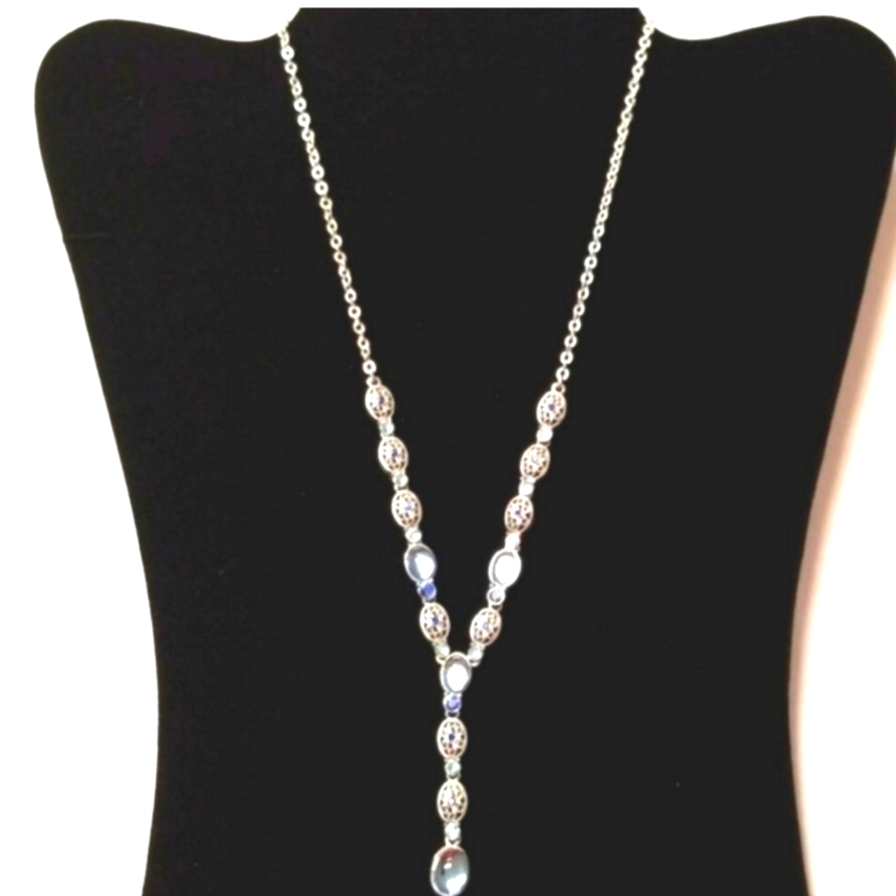 Avon Blue Beaded Statement Necklace